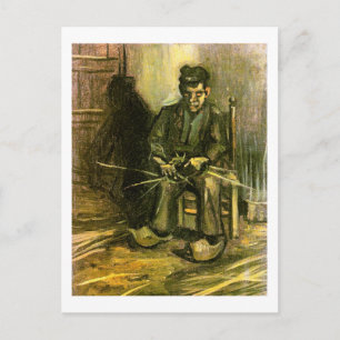 Bauer beim Flechten eines Korbs, Vincent van Gogh Postkarte
