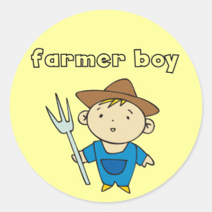 Bauer Boy Tshirts und Geschenke Runder Aufkleber