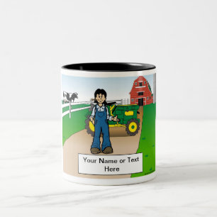 Bauer - Cartoon von Frauen, PrintedPerfection.com Zweifarbige Tasse