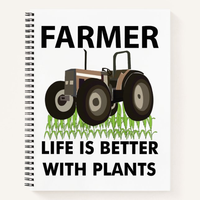 Bauer der landwirtschaftlichen Zugmaschine Notizbuch (Vorderseite)