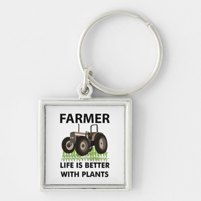 Bauer der landwirtschaftlichen Zugmaschine Schlüsselanhänger (Vorne)