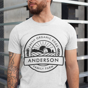 Bauer der Scheunenfamilie Rund dekorativ T-Shirt