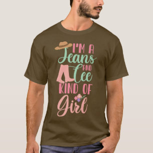 Bauer Ehefrau Girlfriend Ich bin Jeans und T-Shirt