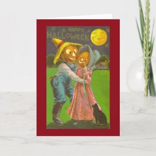 Bauer & Ehefrau Vintage Halloween-Grußkarte Karte