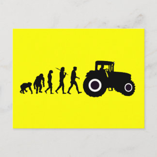 Bauer Evolution der Landwirtschafts-Traktorfahrer Postkarte