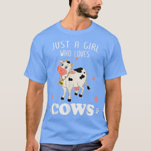 Bauer Farm Women Just a Girl, die Kühe Liebe L T-Shirt