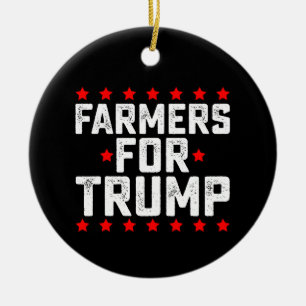 Bauer für die Präsidentschaftswahl von Trump Vinta Keramik Ornament