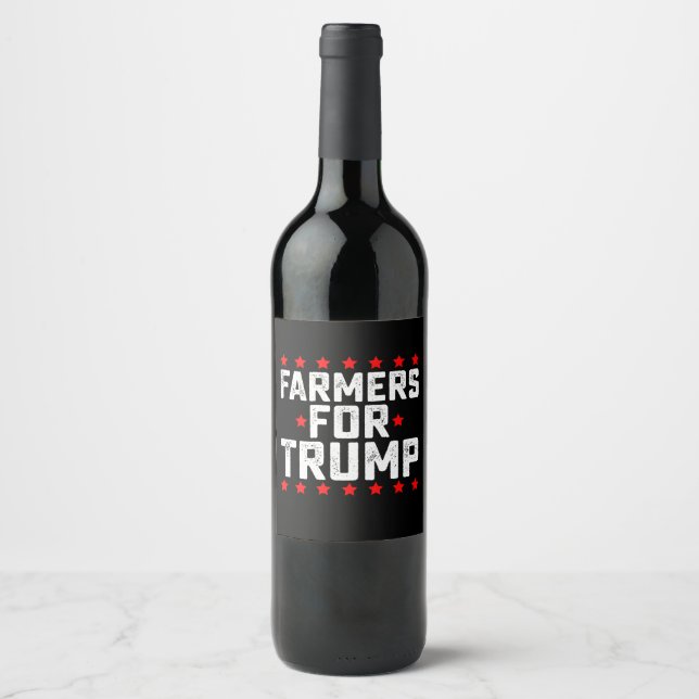Bauer für die Präsidentschaftswahl von Trump Vinta Weinetikett (Vorderseite)