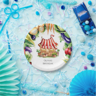 Bauer für kleine Gemüse zum Geburtstag Pappteller