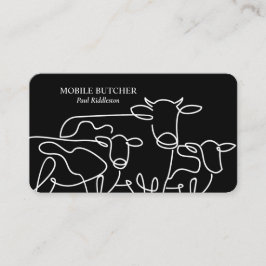 Bauer für Rinder mit schwarzem und weißem Mobilbut Visitenkarte