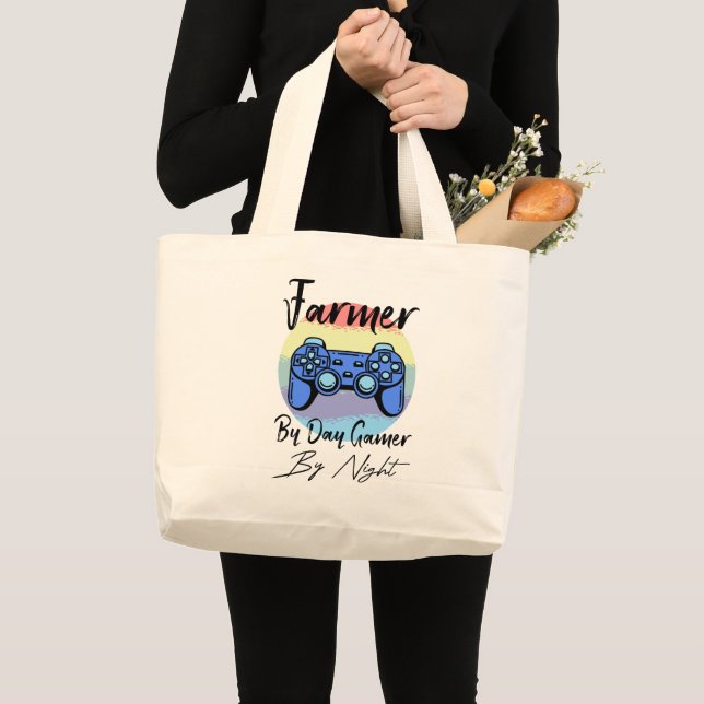 Bauer für Tag Gamer für Nacht Jumbo Stoffbeutel (Vorderseite (Produkt))