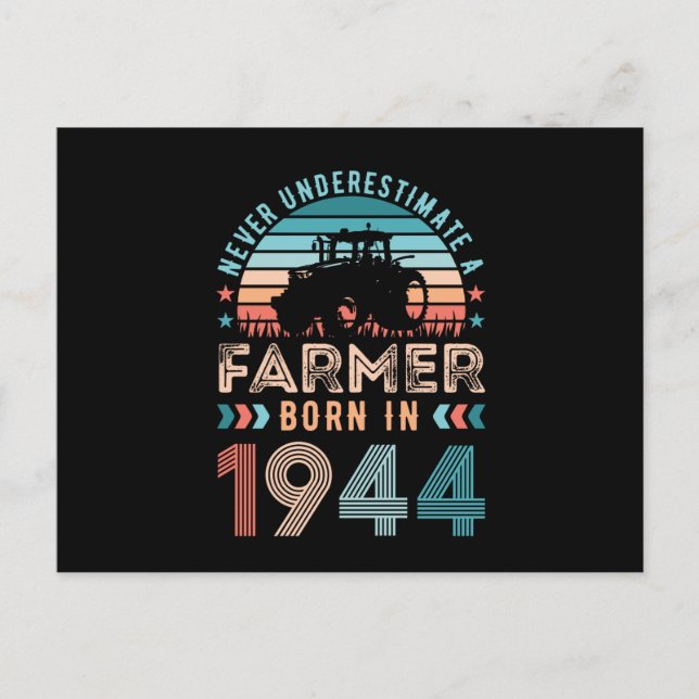 Bauer geboren 1944 80. Geburtstag Landwirtschaftsp Postkarte (Vorderseite)