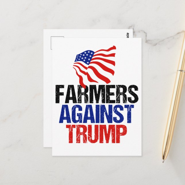 Bauer gegen die Wahl Trump 2024 Postkarte (Vorderseite/Rückseite Beispiel)