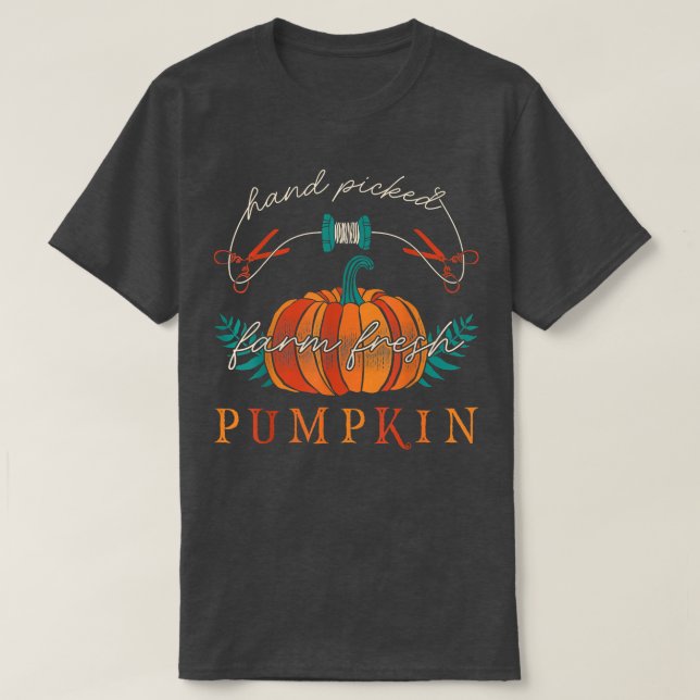 Bauer Hand Picknick Frische Kürbis Thanksgivin T-Shirt (Design vorne)