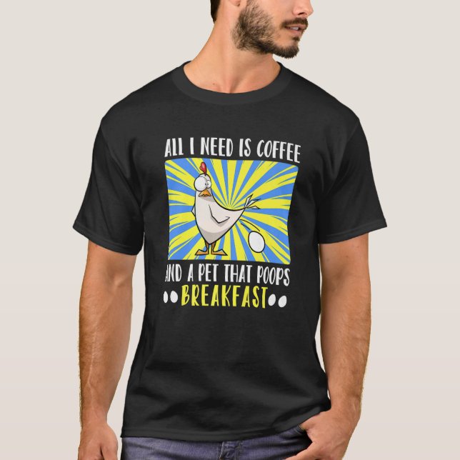 Bauer Haustiere, die das Frühstück von Hühnern Kac T-Shirt (Vorderseite)