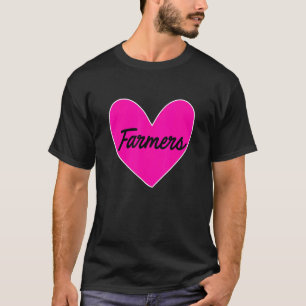 Bauer Herz Grafik Kuh Bauer Landwirtschaft Traktor T-Shirt