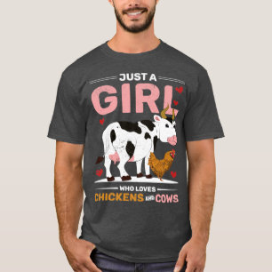 Bauer Hühner-Lover-Girls Landwirtschaft Anim T-Shirt
