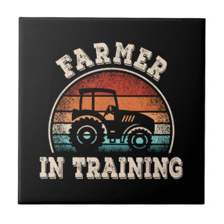 Bauer in Ausbildung Traktor Lustige Landwirtschaft Fliese