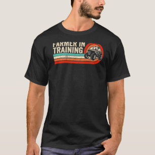 Bauer in der Ausbildung der Farm der Retro-Sunset- T-Shirt