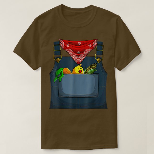 Bauer Kostüm Halloween Einfache Niedliche Farm Fra T-Shirt (Design vorne)