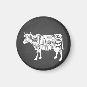 Bauer Kuhfleisch Fleisch von Fleischereien von Rin Magnet