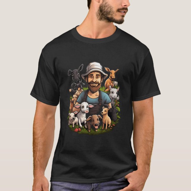 Bauer Landtiere in der Tierhaltung T-Shirt (Vorderseite)