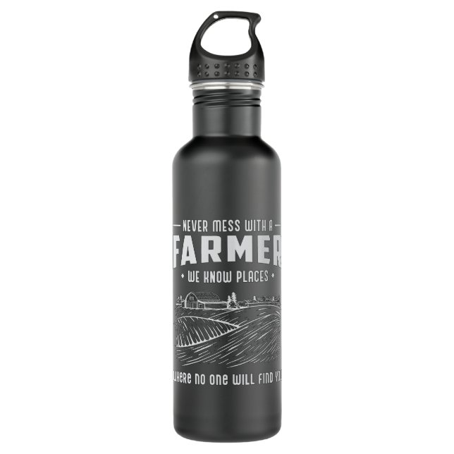 Bauer Landwirtschaft Landwirtschaft Funny Traktor  Edelstahlflasche (Vorderseite)