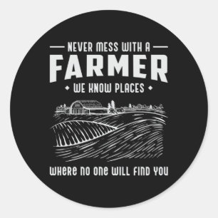 Bauer Landwirtschaft Landwirtschaft Funny Traktor  Runder Aufkleber