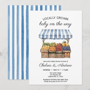 Bauer Market Baby Shower Vor-Ort Grown Baby Einladung
