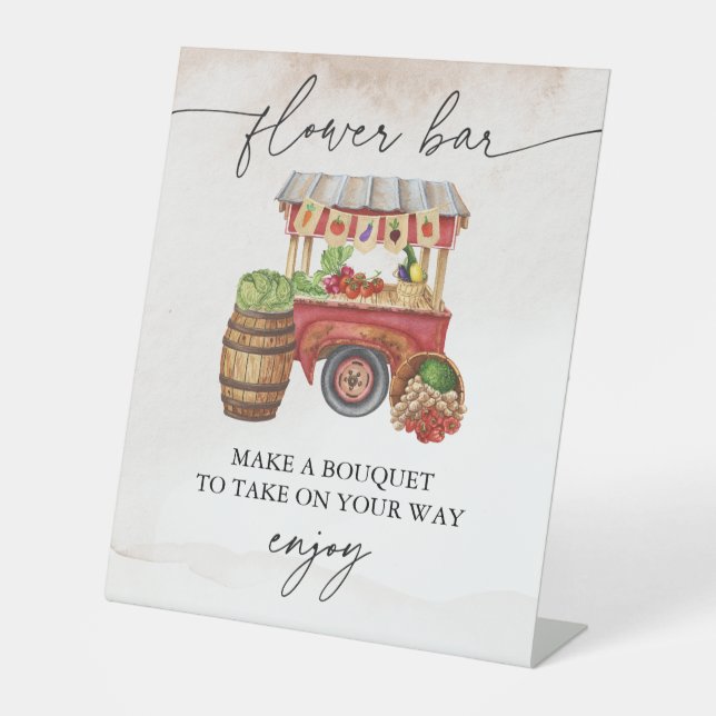 Bauer Market Blume Bouquet Bar Sign Sockelschild (Vorderseite)