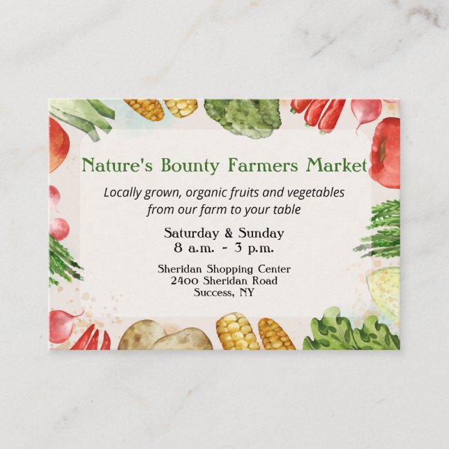 Bauer Market Business Cards Visitenkarte (Vorderseite)