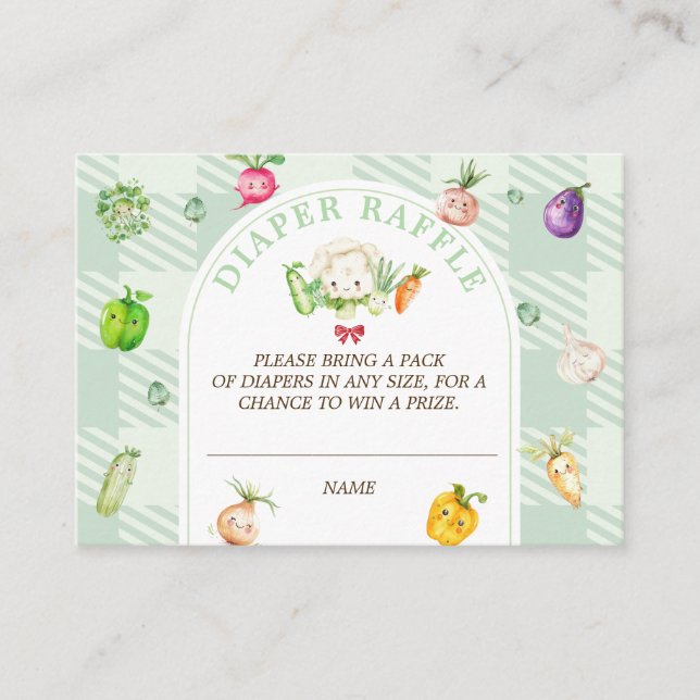 Bauer Market Diaper Raffle Baby Dusche Begleitkarte (Vorderseite)