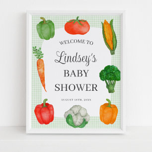 Bauer Market Green Baby Dusche Willkommenspender Poster