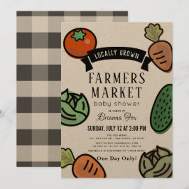 Bauer Market Kraft Paper Baby Dusche Einladung