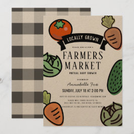 Bauer Market Kraft Paper Virtual Baby Dusche Einladung