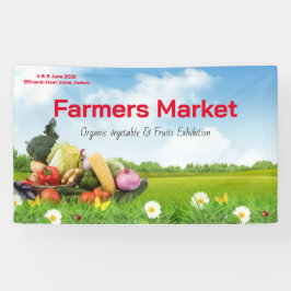 Bauer Market Produzieren Aquarellbauernhof Frische Banner