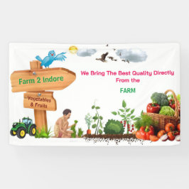 Bauer Market Produzieren Aquarellbauernhof Frische Banner