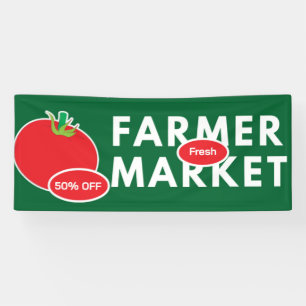 Bauer Market Produzieren Aquarellbauernhof Frische Banner