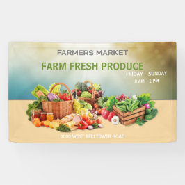 Bauer Market Produzieren Aquarellbauernhof Frische Banner