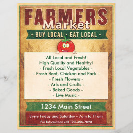 Bauer Markt essen lokale Zeichen Flyer