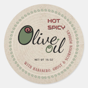 Bauer Markt Hot & Spicy Olivenöl Extra Jungfrau Runder Aufkleber