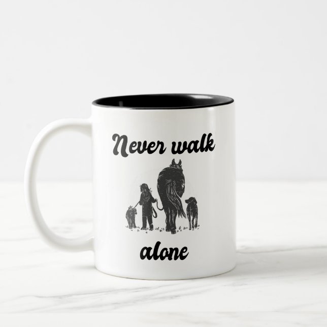 Bauer nie allein laufen zweifarbige tasse (Links)