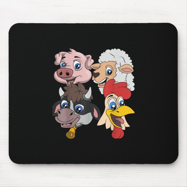 Bauer Niedliches Schweinefleisch Hühnergeschenk Mousepad (Vorne)