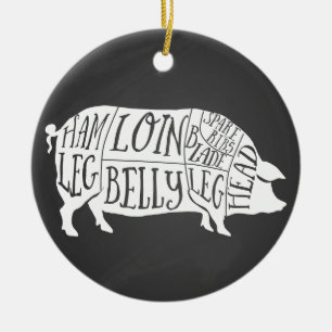 Bauer Schweinefleisch Fleischteilstücke Fleisch vo Keramik Ornament