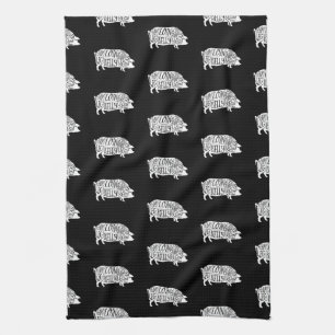Bauer Schweineschlachtfleisch Teilstücke Kleinhal Geschirrtuch