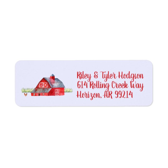 Bauer Stationery Red Barn Farm Hen Address Labels (Vorne)