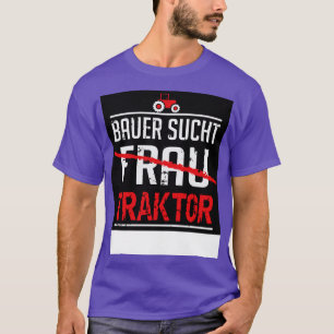 Bauer sucht traktor schwarz T-Shirt
