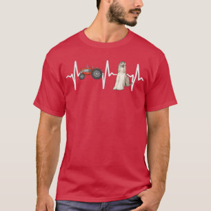 Bauer Tractor Afghan Hound Heartbeat Dog Lover T-Shirt