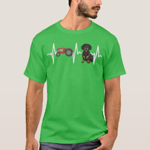 Bauer Tractor Black Dackel Heartbeat T-Shirt