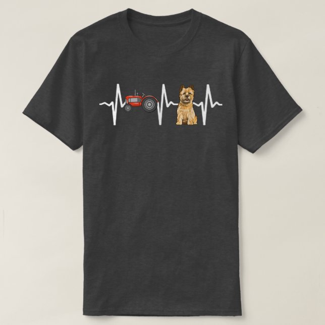 Bauer Tractor Cairn Terrier Heartbeat T-Shirt (Design vorne)